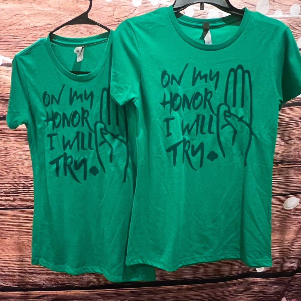 2 GIRL SCOUT TROOP STRETCHY TEES